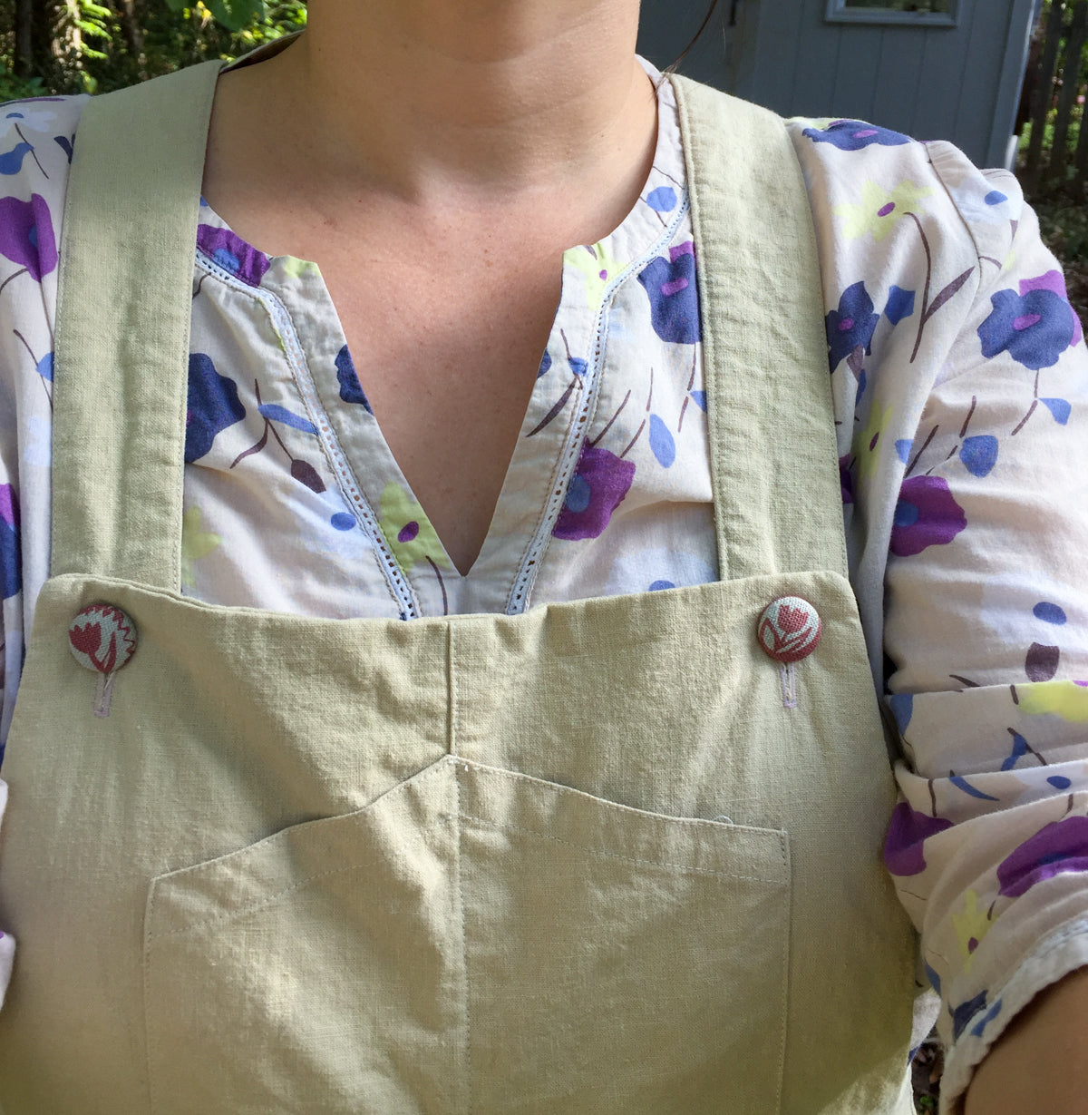 Yanta Overalls with our Fabric Buttons